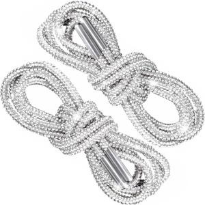 Rhinestone Shoe Laces, Glitter Rope Shoelaces for Sneakers, Round Crystal Bling Shoe Lace (1 Pair, 120cm, White)