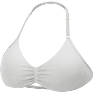 YEOREO SoftHue Impact Strappy Halter Bra for Sports Women Workout Padded Gym Yoga Bra (X-Large, Beige White)