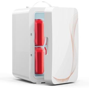 Mini Fridge for Bedroom, 6L/8 Cans Skincare Fridge Portable Small Refrigerator, Cooler and Warmer Compact Refrigerator for Skin Care Makeup, Office Dorm and Car, Includes Home Plug & 12V Car Charger