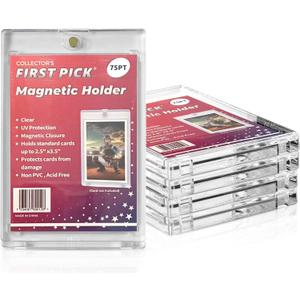 75PT (25 Pack) Premium One Touch Magnetic Card Holder UV Protection - Ultra Clear - PVC Free - Trading Card Holder Card Protector Magnetic Card Case for Trading Cards Sports Cards 75PT (25 Pack) Premium One Touch Magnetic Card Holder UV Protection - Ultra Clear - PVC Free - Trading Card Holder Card Protector Magnetic Card Case for Trading Cards Sports Cards