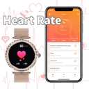 Elegant Women's Smart Watch with AI Voice Assistant, Calling, Breath Training and More Personalized Features for iOS and Android Devices, Rose Gold