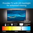 GE LED Lights Amplified TV Antenna, TV Antenna with Build in LED Strip Lights, TV Antenna for Smart TV, BIAS White Light 6500K, 1080P Digital HDTV VHF UHF NEXTGEN TV, Amplifier Signal Booster, 46003