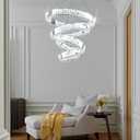 Modern Crystal Chandelier LED Pendant Light 4 Ring Chandelier LED Crystal Chandeliers for Dining Room Bedroom Living Room Cool White Dia 7.9"-11.8"-15.7"-19.7"