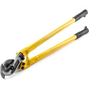 QWORK 24 Inch Shear-Cut Cable Cutter - for Soft and Hard Steel Cable, Wire Rope