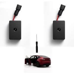 Door Projector Puddle Lights Compatible with Tesla Model 3 (2017-2025, Highland) & Model Y (2020-2026, Juniper), Glass Lens, Plug-and-Play, 2-Pack