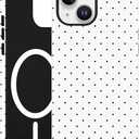 Jusy Compatible with MagSafe Polka Dot Case for iPhone 15, Cute Aesthetic Polka Dots Magnetic Phone Case, Soft TPU and Hard PC Protective Phone Cover for Women Girls (Matte)  White