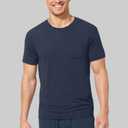 Tommy John Men's, Pajama Crew Neck Pocket Tee, Second Skin Fabric, Slim Modern Fit T-Shirt, Dress Blues, X-Large