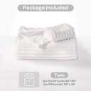 JELLYMONI Plush Duvet Cover Set - Twin Size Beige Striped Fluffy Comforter Cover 2pcs Bedding Set Luxury Ultra Soft Faux Fur Duvet Cover with Zipper and 1 Pillowcase (NO Comforter) (Twin(68"90"))