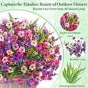 Yastouay 12 Bundles Artificial Flowers for Outdoors, UV Resistant Artificial Outdoor Flowers No Fade Fake Outdoor Flowers Plants for Garden Porch Window Box Pot Planters Decor (Mixing+Fern A)