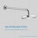 OFFO Shower Arm with Flange, 24 in Wall Mount Replacement Angle Shower Head Arm Wall-Mounted For Fixed Shower Head & Handheld Showerhead, Chrome
