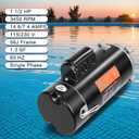FAHKNS UST1152/UCT1152 Pool Pump Motor - 1 1/2HP Single Phase Pump Motors，Square Flange/Round Flange，56J Frame，3450 RPM，115/230 Volts，60HZ，1.4 Service Factor
