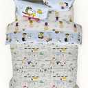 Peanuts Charlie Brown, Snoopy & Gang Bedding, 7 Piece Super Soft Cozy Reversible Comforter and Sheet Set with Sham, Queen, (100% Official Licensed Product) by Franco Collectibles
