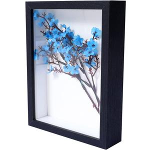 KAPIX Shadow Box 8x10 Picture Frame with HD Plexiglass Deep Wood Memory Box Display case for Flowers,Ticket,Memorabilia,Keepsake,Medal,Art and Photos,Black
