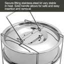 WUWEOT Stackable Steamer Insert Pans, 7.8 Inches Stainless Steel Pot-in-Pot Baking Pan, 2 Tier Pressure Cooker Accessories with Sling Handle and Silicone Gloves for Instant Pot