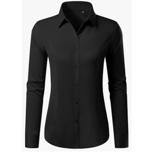 Button Down Shirts for Women Wrinkle Free Dress Shirt Classic Fit Long Sleeve Casual Business Blouse Work 2XL