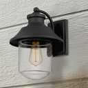 Outdoor Light Fixtures, Clear Glass Shade, Black Wall Sconce