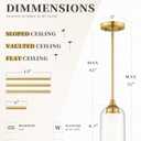 2 x LIROUVET 2 Pack Pendant Lights, Vintage Dual Glass Hanging Lamp, Brushed Gold Pendant Lights Kitchen Island with Clear and Milk Glass, Pendant Lighting for Dining Room PL02BR-2PK