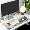 Long Gaming Mouse Pad Extended Anime Large Desk Pad with Non-Slip Base Full Keyboard Mat with Stitched Edges for Gaming and Office 31.5 x 11.8 inches (Town Wave)