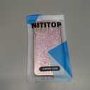 NITITOP Compatible with iPhone 12 Pro Max Case Glitter Sparkly Sequin Design for Girls Women Luxury Bling Crystal Diamond Frame Full Camera Protection Shockproof Protective Phone Cover - Pink