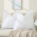 ZWJD Pillow Covers 20x20 Set of 2 White Throw Pillow Covers with Fringe Chic Cotton Decorative Pillows Square Cushion Covers for Sofa Couch Bed Living Room Farmhouse Boho Decor