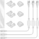 LED Strip Light Connector Kit Includes 3 Power Cable and Solderless Accessories for DIY AC 110V-130V Single Color 8mm LED Rope Lights, Compatible with B0CCD84YLN B0CCD7K33W B0CN6T4XYJ