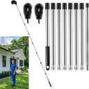 Gutter Cleaning Tools from The Ground - 10.5FT Adjustable Cleaner & Brush, No Ladder Needed | Rain Gutter Cleaning Tool Makes it Easy to Clean Leaves, Branches and Debris from Gutters