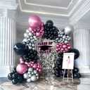 Chrome Hot Pink Silver Black Balloon Garland Arch Kit 160+pcs For Grad Wedding Birthday Baby Shower Party Mother's Day
Decorations