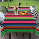 Outdoor Tablecloth with Umbrella Hole and Zipper, Blue Purple Stripe Table Cloth Rectangle 60×84 Inch Waterproof Fade Resistant Patio Table Cover for Spring Summer Garden Picnic Dinner