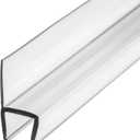 eatelle Frameless Shower Door Side Seal Strip for 1/2 Inch (12mm) Glass, Vertical Polycarbonate H-Jamb, 180 Degree 78" in Long