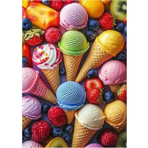 Jeaiciro 100 Piece Puzzles for Kids Ages 6-8 & 8-10, Delicious Ice Cream Jigsaw Puzzle, Educational Kids Puzzle, Large Piece Puzzles for Adults, Fun Family Activity 11 * 15in