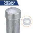 Fence Post Extension for 2-3/8" OD 24" Metal Posts, Heavy Duty Seamless Steel Fence Height Extender, Hot-Dip Galvanized Post Sleeve Riser Kit with Screws, Brackets and Caps, Pack of 2