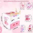 2 x Valentines Day Boxes for Kids,Valentines Day Cards for Boys Girls Classroom Exchange Prizes Party Favors - 1 Mailbox, 32 Cards, 1 Teacher Card (Style-02)