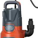 Sump Pump 1HP Submersible Water Pump 3700GPH Electric Portable Transfer Water Pump for Pool Draining Basement, Orange