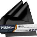 Oven Liners for Bottom of Oven - 2 Pack Large Heavy Duty Mats, 17”x25” Non-Stick Reusable Liner for Electric, Gas, Toaster Ovens, Grills - BPA & PFOA Free Kitchen Accessory to Keep Oven Clean (Black)