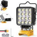 LED Work Light Compatible with Dewalt 20V Battery, 48W 4800LM Flashlight, 20V Battery Cordless Work Light with Low Voltage Protection & Dual USB & Type-C Charging Port (48W)