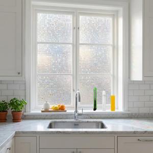 Mosaic Privacy Window Film, 23.6 x 78.5 Inches | Static Cling Non-Adhesive, Easy Install, Anti-UV Heat Control, Damage-Free Removal, All-Day Light Effect