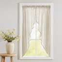 jinchan Swag Valance for Windows 63 Inch Length Farmhouse Linen Kitchen Valance Country Light Filtering Small Window Treatment for Bedroom Living Room 2 Panels Beige