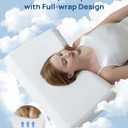 Releep Cooling Soft Memory Foam Pillow, Cervical Neck Pillow for Side Sleepers, Back & Stomach Sleepers, Ergonomic Orthopedic Design for Neck Pain Relief and Deep Sleep, CertiPUR-US, White, Queen Size: 27.6"L x 15.7"W soft