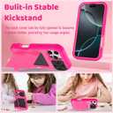 2 x Tieuwant for iPhone 16 Pro Max Case Wallet, Built-in Mirror, Card Holder, Slide Camera Cover, Kickstand, Ultra Thin & Comfortable, Rugged Heavy Duty Girls Women Protective iPhone 16 Case,Rosepink