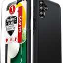 LeYi Compatible for Galaxy A13 5G Phone Case: Tempered Glass Screen Protector, Heavy Duty 3 in 1 Rugged Cover, Military Grade Shockproof Cell Phone Android Funda para Galaxy A 13 5G, Black