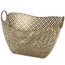 Deco 79 Metal Handmade Decorative and Functional Storage Basket Woven Inspired Basket Organizer with Handles, Basket for Storage 17" x 13" x 11", Gold