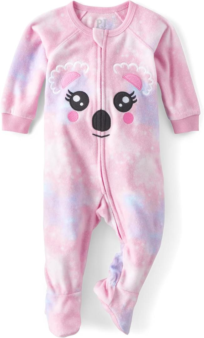 The Children's Place Baby Girls' And Toddler Fleece Zip-front One Piece Footed Pajama ( Size 18-24 Months, Koala Face)