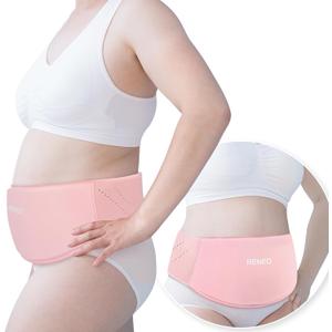 RENEO C Section Ice Pack for Post-Op, C Section Recovery Must Haves, Postpartum Essentials Belly Binder with Hot and Cold Compress Therapy, Soft Gel Protection, Pink