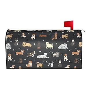 Gbuzozie Cute Dogs Animals Mailbox Cover Magnetic Waterproof Mail Wraps Post Letter Box Covers for Outdoor Garden Use 25.5x21 in