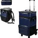 72 Can Rolling Cooler Bag with Wheels, Collapsible Insulated Ice Chest, Waterproof PVC Portable Soft Sided Cooler on Wheels for Beach, Camping, Tailgating, Travel