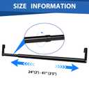 Threehoney Expandable Closet Rod for Wire Shelf Hanging Clothes Adjustable Heavy Duty Closet Hanging Rod Extender Heavy Duty Hanger Bar Metal Poles for Wardrobes Hanger, 1 Pack (32-54 Inch,Black)
