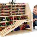 80+ Toy Car Large Garage Storage Display with Slide Runway & Racing Track