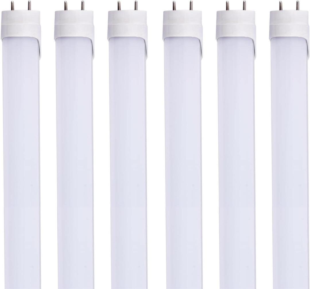 6pcs 2FT 10W T8 Tube Light White Daylight 6000k T8 LED Bulbs Household Lights Ballast Bypass G13 Base 2 Foot Milky Cover Tube lamp Replacement AC100-277V(2ft 10w, 6 Pack)
