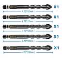 5 Pcs 5/8" Masonry Concrete Drill Bit Set for Tile Brick Glass Plastic Wood, Cross Tungsten Carbide Tip, Hex Shank, Work with Ceramic Porcelain Tile Wall Mirror Paver,5/8 Inch Drill Bits, 16mm