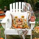 2 x RABUSOFA Fall Dog Pillow Covers 18x18 Inch,Autumn Sunflower Decor Thanksgiving Outdoor Cushion Case Farmhouse Decoration for Home Couch Orange(Orange, 18" x 18") (Yellow)